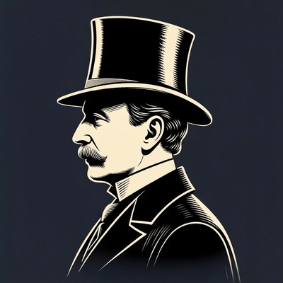 Victorian Gentleman Wearing Top Hat