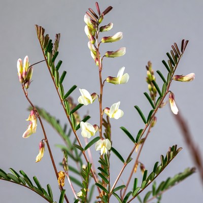White Vetch Plant with Red Stems