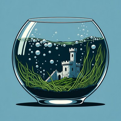 Castle in Glass Fishbowl