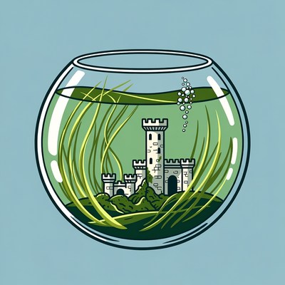 Castle in Fishbowl Illustration
