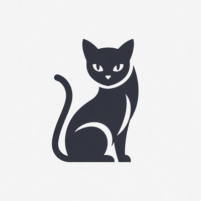 Black cat silhouette illustration