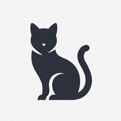 Black silhouette cat illustration