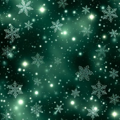 Green Glowing Snowflakes Background