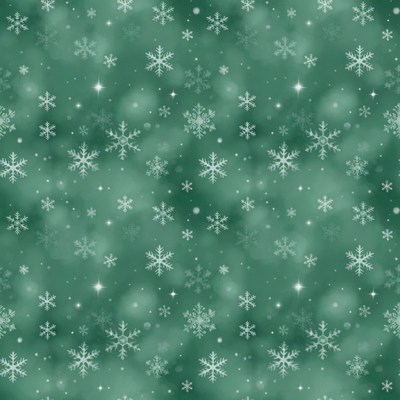 Green Snowflakes Sparkling Background