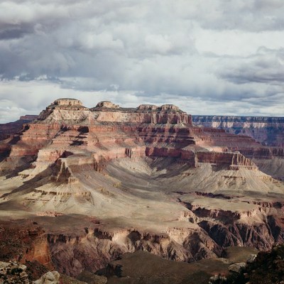 Grand Canyon under cloudy sky