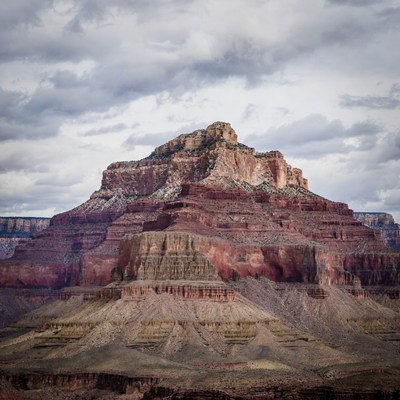 Red Rock Canyon Under Cloudy Sky