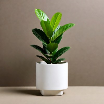 Ficus Plant in White Pot