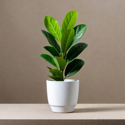 Fiddle Leaf Fig in White Pot
