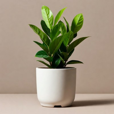 Ficus Plant in White Pot