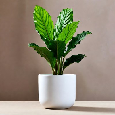 Calathea Plant in White Pot