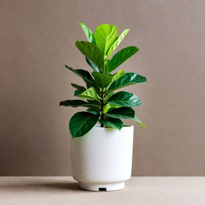 Ficus Plant in White Pot