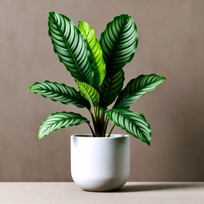 Calathea Plant in White Pot