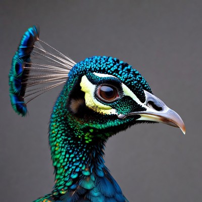 Close-up of colorful peacock head