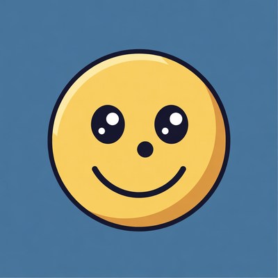 Cute yellow smiling emoji face