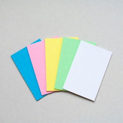 Colorful Envelopes Fan on Gray Background