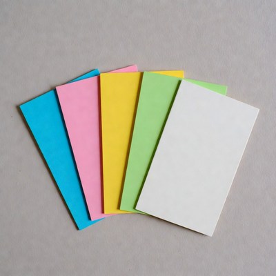 Colorful sticky notes on gray background