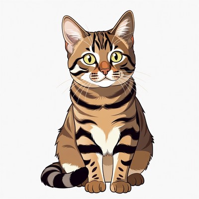Cute tabby kitten illustration