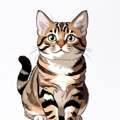 Cute tabby kitten illustration