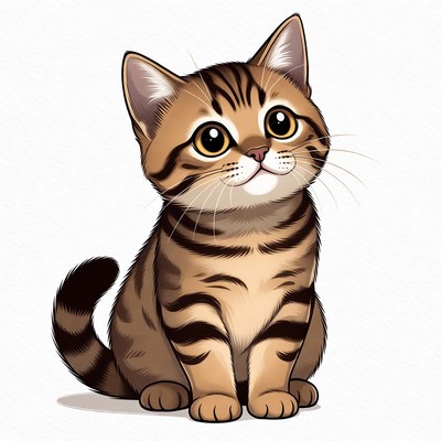 Cute tabby kitten illustration