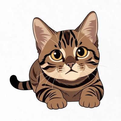 Cute tabby kitten illustration