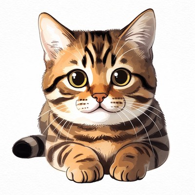 Cute tabby kitten illustration