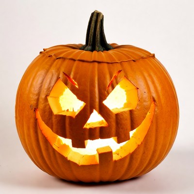 Jack-o'-lantern pumpkin with scary face