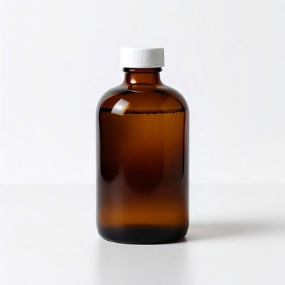 Amber Glass Bottle with White Cap