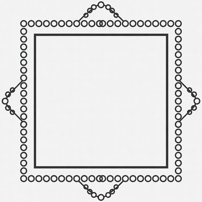 Ornate Black Beaded Square Frame