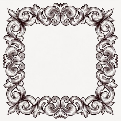 Ornate Vintage Floral Frame