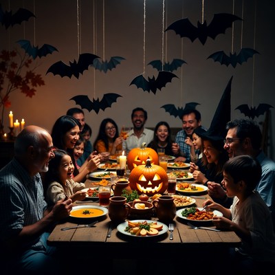 Multigenerational Family Halloween Dinner