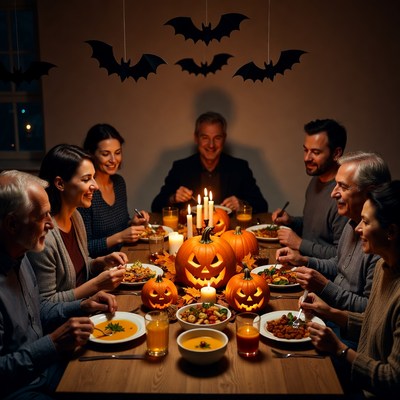 Family Halloween Dinner Gathering