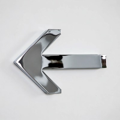 Shiny metallic left arrow