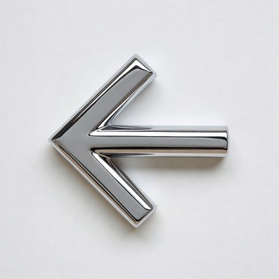 Shiny metallic left arrow