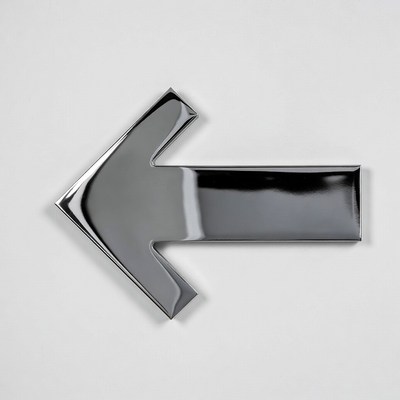Shiny metallic left arrow