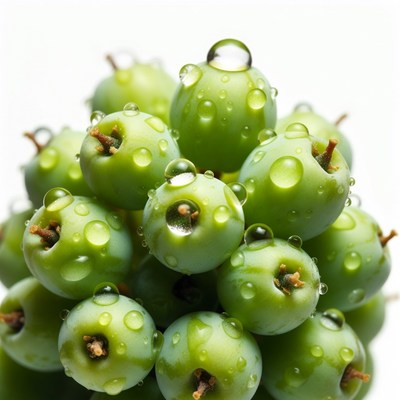 Green grapes with water droplets
