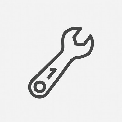 Wrench with Number One Icon