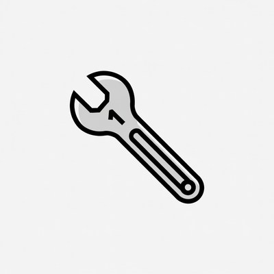 Gray wrench icon with number one