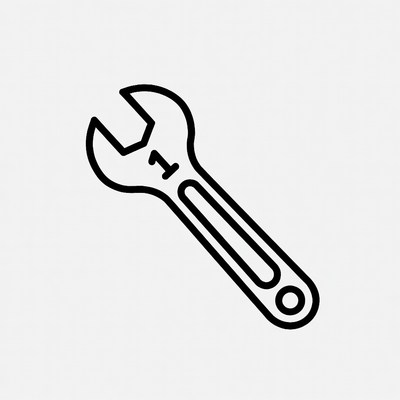Wrench with number one icon