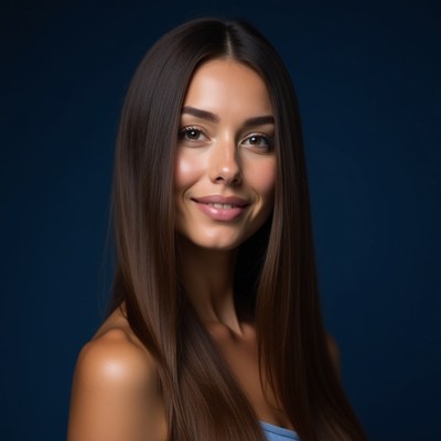 Beautiful woman with long brown hair