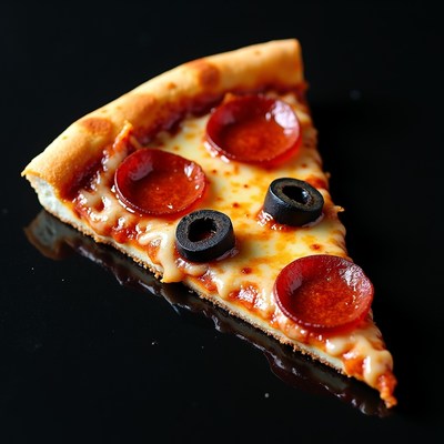 Pepperoni Olive Pizza Slice