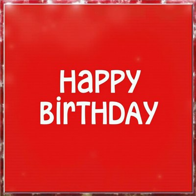 Happy Birthday on Red Background