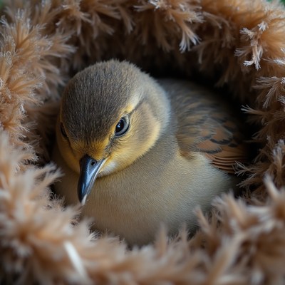 Baby bird in nest