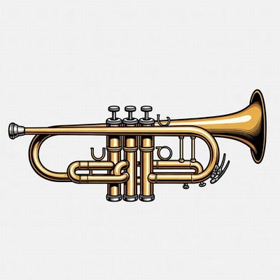 Golden trumpet illustration