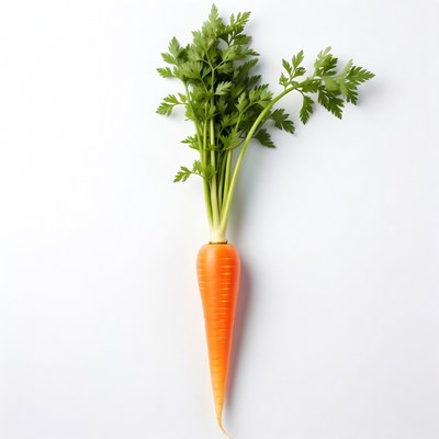 Fresh carrot with green tops