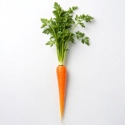 Fresh carrot with green tops
