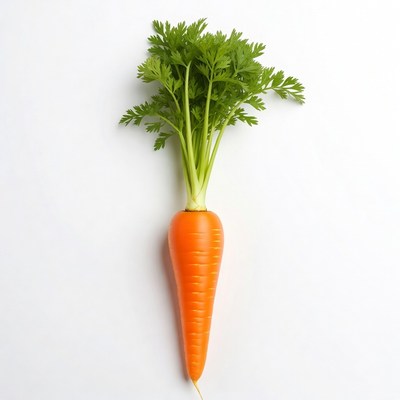 Fresh carrot with green tops