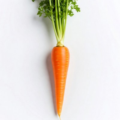 Fresh carrot with green tops