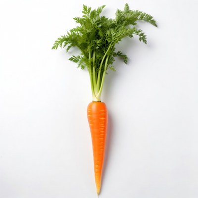Fresh carrot with green tops