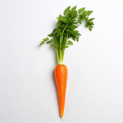 Fresh carrot with green tops