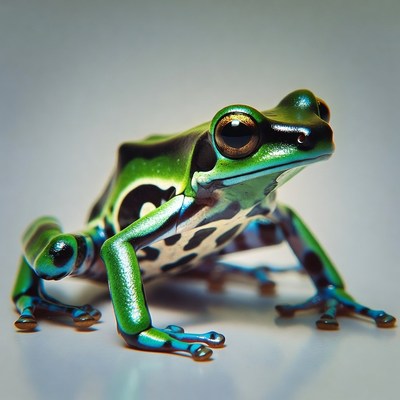 Vibrant green poison dart frog